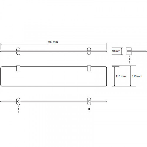 Стеклянная полка Bemeta Organic 157102241 Хром
