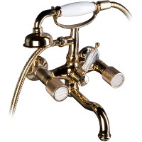 Смеситель для ванны Boheme Royal Cristal 293-Royal/CRST Золото латунь на стену