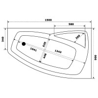 Акриловая ванна Creto Madison 150х90 L 22-1111 без гидромассажа