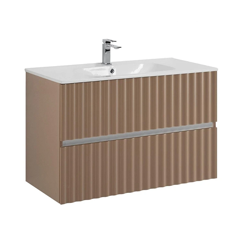 Тумба под раковину Art&Max Elegant 90 AM-ELEGANT-900-2C-SO-CM-LED подвесная цвет Капучино матовый