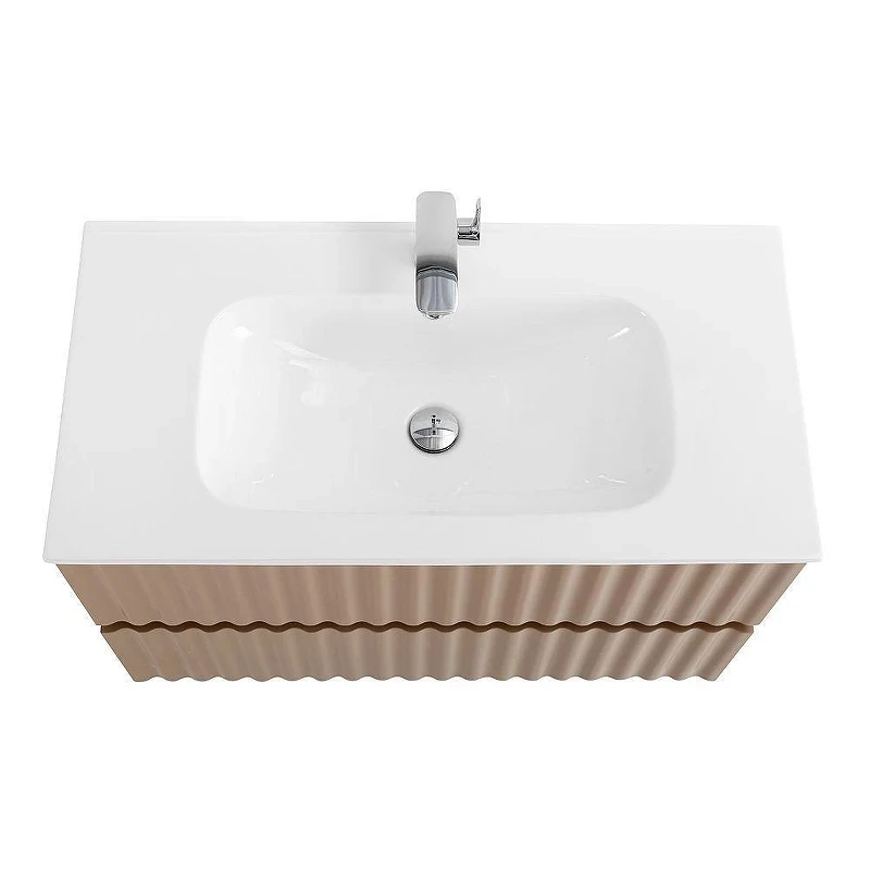Тумба под раковину Art&Max Elegant 90 AM-ELEGANT-900-2C-SO-CM-LED подвесная цвет Капучино матовый