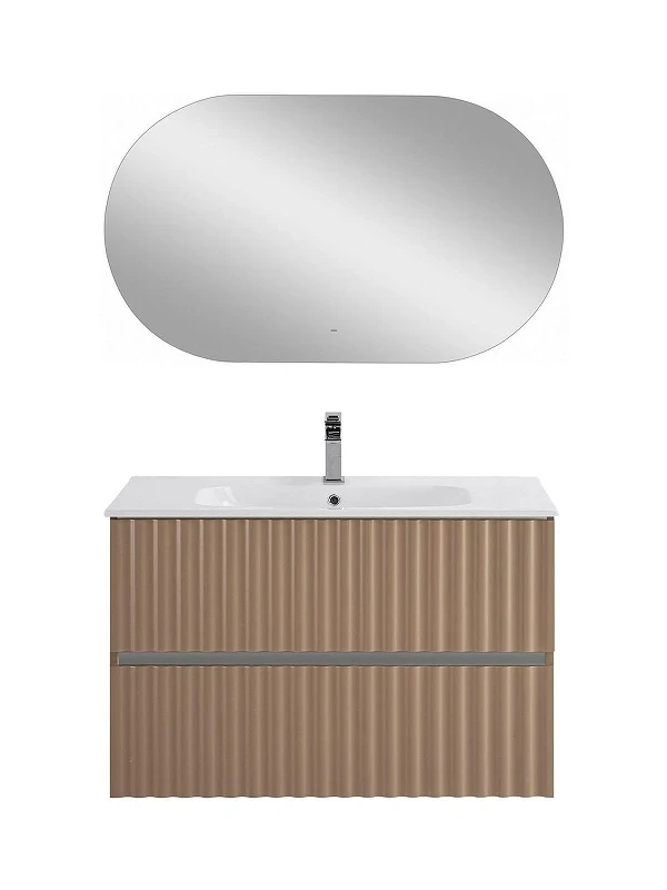 Тумба под раковину Art&Max Elegant 90 AM-ELEGANT-900-2C-SO-CM-LED подвесная цвет Капучино матовый