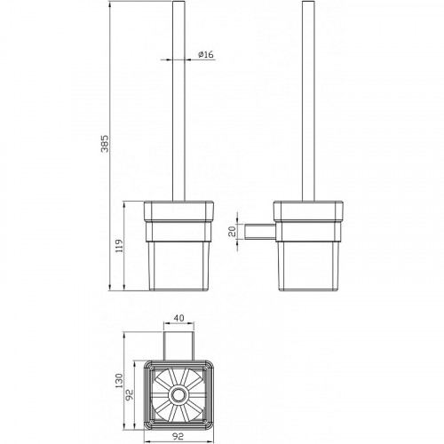 Ершик для унитаза Milacio Ultra MCU.954.MB Черный матовый