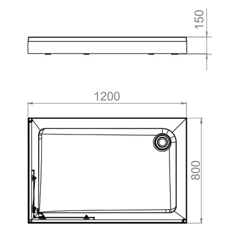 Акриловый поддон для душа Melodia della vita Cube 120x80 MTYCB12080 Белый