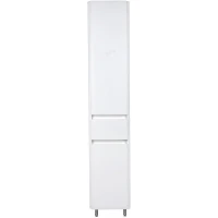 Шкаф пенал Style Line Атлантика 35 L Люкс Plus СС-00002257 с бельевой корзиной Белый матовый антискрейтч МДФ / ЛДСП