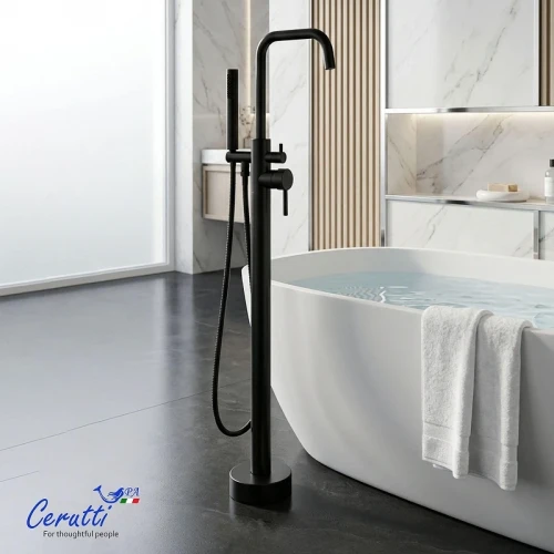 Смеситель для ванны Ceruttispa Афра (Afra) B CT12116 12116 цвет Черный матовый