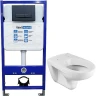 Унитаз с инсталляцией Roca Mateo 346200000 + WellWant Standart 50 WWISI111BB с Черной матовой клавишей смыва без сиденья