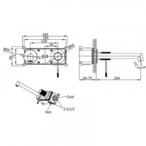 Смеситель для раковины Vincea Desire VBFW-1D1BG Брашированное золото латунь встраиваемый