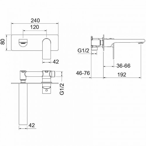 Смеситель для раковины Aquatek Лира AQ1413CR Хром латунь встраиваемый