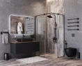 Зеркало Bond Loft 120x80 M35ZE-12080 с подсветкой Черное глянцевое с бесконтактным выключателем МДФ / ЛДСП, стекло