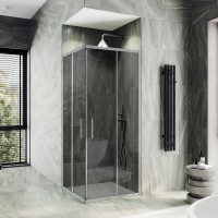 Душевой уголок Maybah Glass MGY-1328-5 900x900x1950 раздвижной профиль Хром матовый стекло графитовое