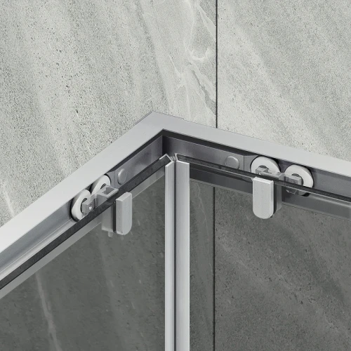 Душевой уголок Maybah Glass MGY-1328-5 900x900x1950 раздвижной профиль Хром матовый стекло графитовое
