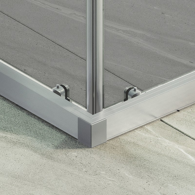 Душевой уголок Maybah Glass MGY-1328-5 900x900x1950 раздвижной профиль Хром матовый стекло графитовое