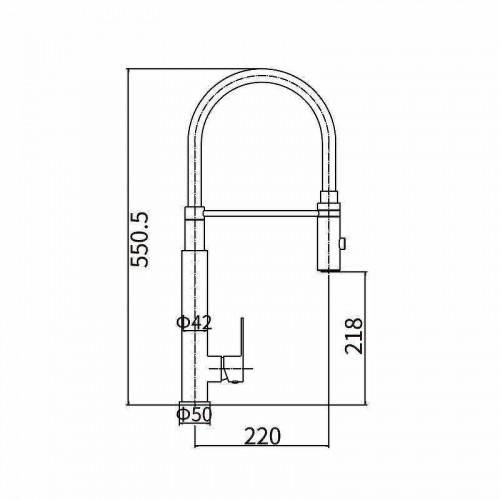 Смеситель для кухни Fashun A54102-12 цвет Сатин Серый