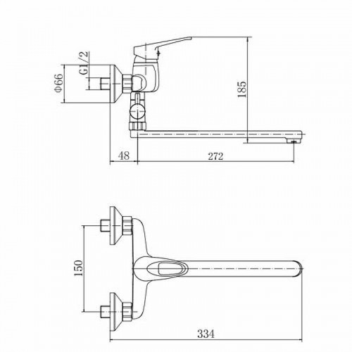 Смеситель для ванны Fashun A2113 универсальный цвет Хром