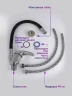 Кухонная мойка Ulgran Quartz Forte 580-07 Уголь со смесителем Viko V-3224 Хром Черный