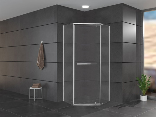 Душевой уголок Ceruttispa Chika ZP91T 90x90 профиль Хром стекло прозрачное