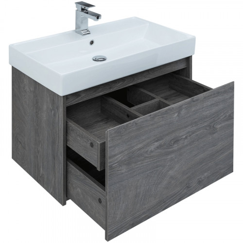 Тумба под раковину Aquanet Nova Lite 75 242274 подвесная Дуб рошелье МДФ / ЛДСП