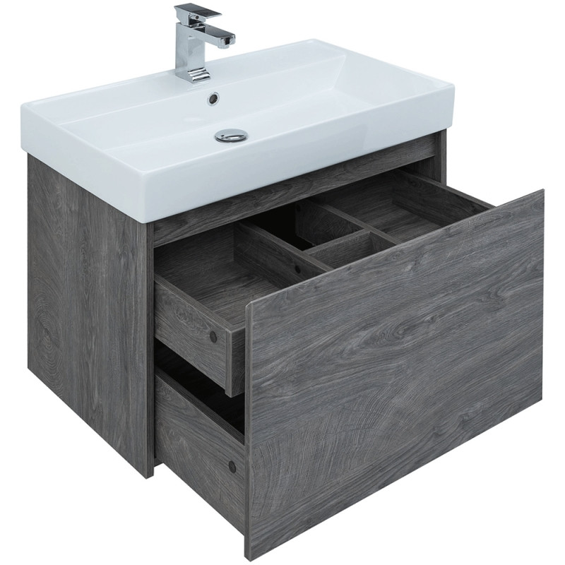 Тумба под раковину Aquanet Nova Lite 75 242274 подвесная Дуб рошелье МДФ / ЛДСП