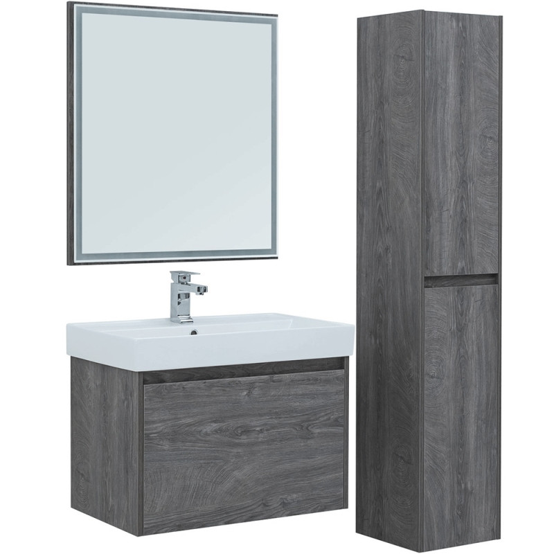 Тумба под раковину Aquanet Nova Lite 75 242274 подвесная Дуб рошелье МДФ / ЛДСП