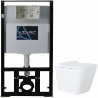 Комплект унитаза с инсталляцией Azario Teramo AZ-8010-1000+AZ-0052 с сиденьем Микролифт фаянс подвесной