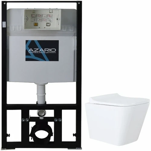 Комплект унитаза с инсталляцией Azario Teramo AZ-8010-1000+AZ-0052 с сиденьем Микролифт фаянс подвесной