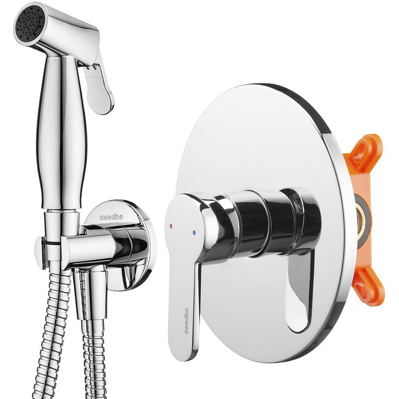 Гигиенический душ со смесителем Swedbe Platta 5524 Хром латунь на стену