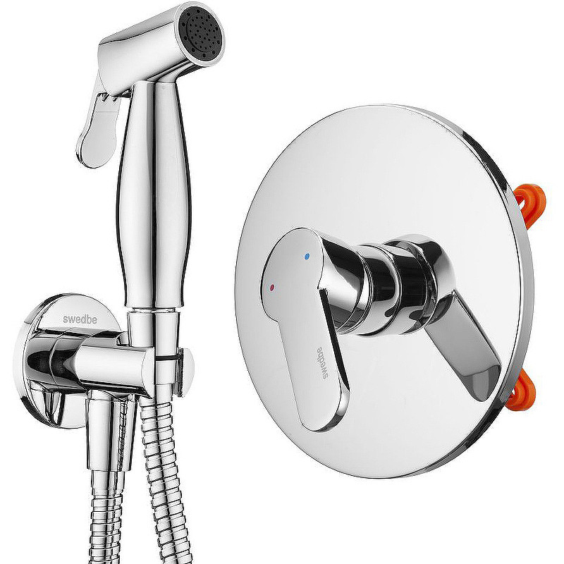 Гигиенический душ со смесителем Swedbe Platta 5524 Хром латунь на стену