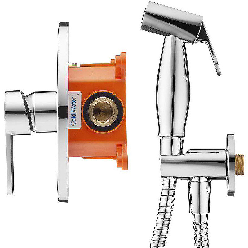 Гигиенический душ со смесителем Swedbe Platta 5524 Хром латунь на стену