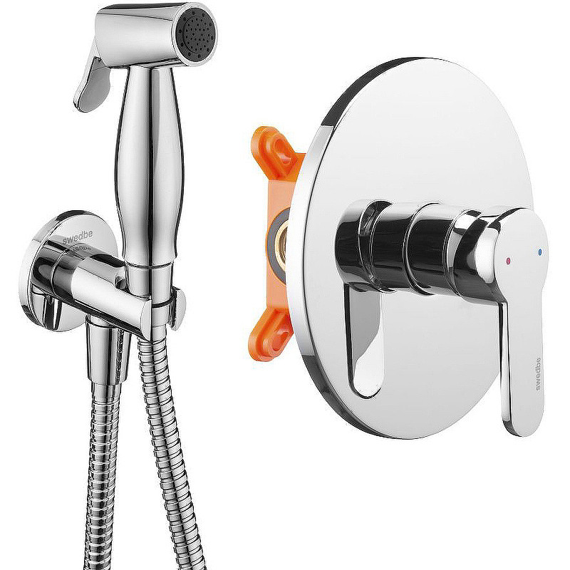Гигиенический душ со смесителем Swedbe Platta 5524 Хром латунь на стену