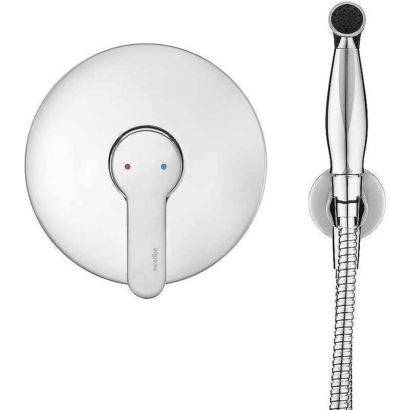 Гигиенический душ со смесителем Swedbe Platta 5524 Хром латунь на стену