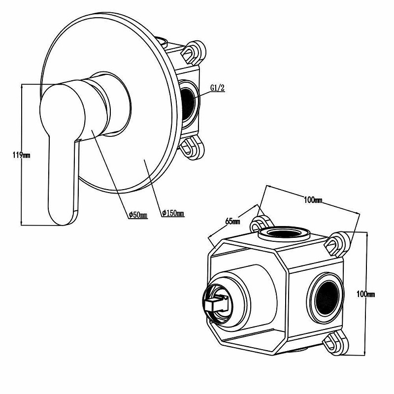 Гигиенический душ со смесителем Swedbe Platta 5524 Хром латунь на стену