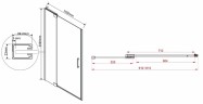Душевая дверь Vincea Extra 100 VDP-1E9010CGB профиль Черный стекло тонированное
