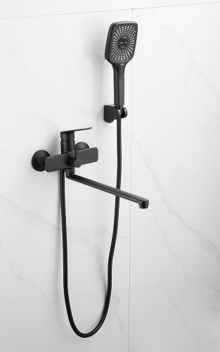 Смеситель для ванны Belz B533-7 B22533-7 универсальный Черный латунь на стену