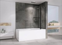 Шторка на ванну Abber Ewiges Wasser AG50100B профиль Черный стекло прозрачное