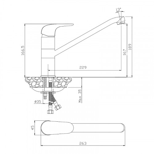 Смеситель для кухни Olive's Castilla 07430CS Хром