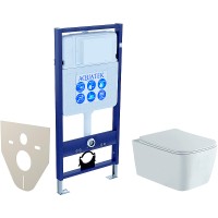 Комплект унитаза с инсталляцией Aquatek Set Aquatek Либра N cm с сиденьем Микролифт фарфор подвесной
