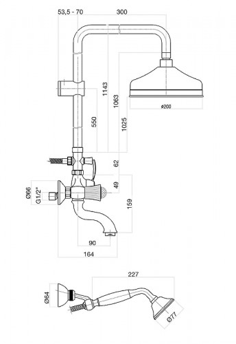 Душевая система Fiore Venere Sky 13ZZ0615 цвет Бронза