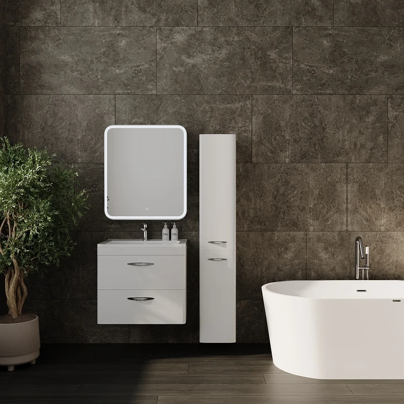 Зеркальный шкаф Style Line Каре 60 L СС-00002370 с подсветкой Белый МДФ / ЛДСП, стекло