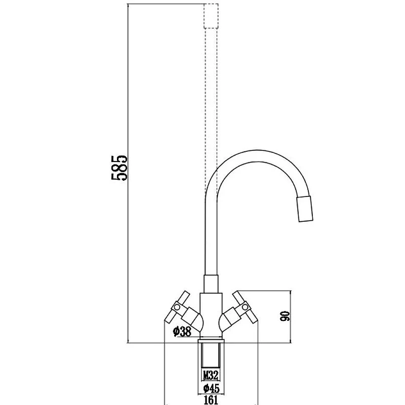 Смеситель для кухни Fmark FS8442H-02 цвет Черный Белый