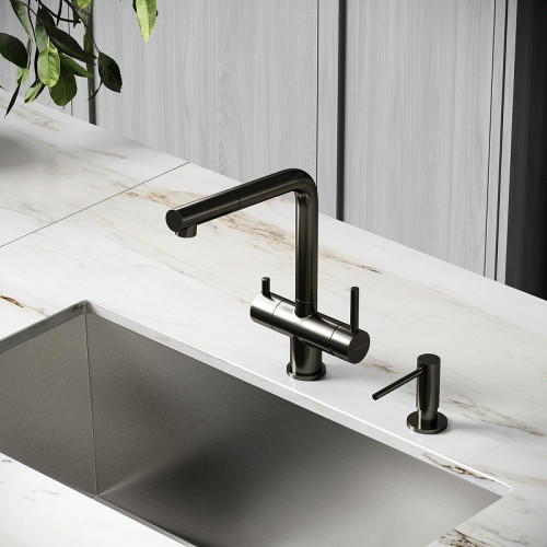 Смеситель для кухни Sancos Spin SC4015GG цвет Вороненая сталь