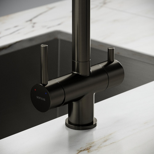 Смеситель для кухни Sancos Spin SC4015GG цвет Вороненая сталь