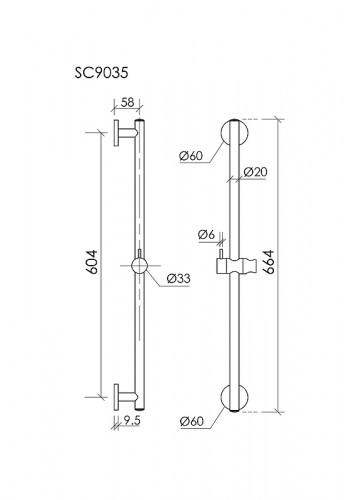 Душевая штанга Sancos SC9035GG цвет Вороненая сталь