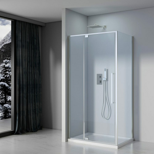 Душевой уголок Black&amp;White Stellar Wind S818 CC 100x80 8181000CC профиль Хром стекло прозрачное