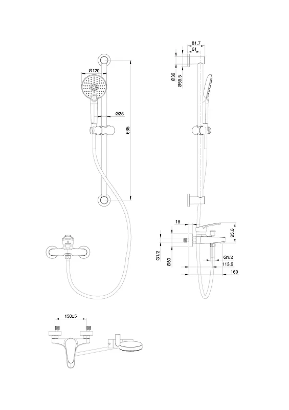Смеситель для ванны Wonzon & Woghand WW-C2501-CR цвет Хром