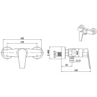 Смеситель для душа Allen Brau Eclipse 5.E1004-31 Черный матовый латунь на стену