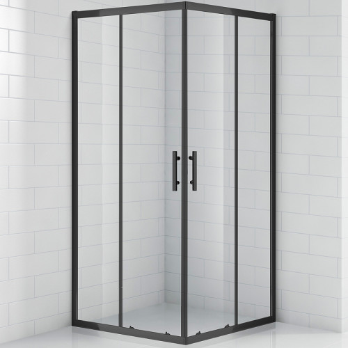 Душевой уголок Cezares Eco 100x100 ECO-O-A-2-100-C-NERO профиль Черный матовый стекло прозрачное