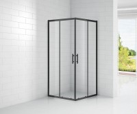 Душевой уголок Cezares Eco 100x100 ECO-O-A-2-100-C-NERO профиль Черный матовый стекло прозрачное