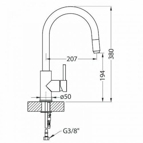 Смеситель для кухни Alveus Delos-P Chr 1129021 Хром нержавеющая сталь