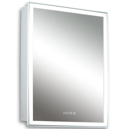 Зеркальный шкаф Silver Mirrors Киото 60 LED-00002358 с подсветкой Белый МДФ / ЛДСП, стекло